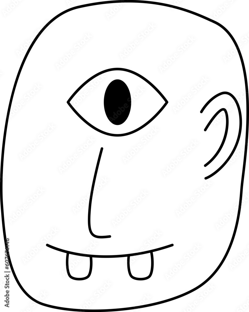 Cyclops line icon. Face Halloween icon. Face Halloween simple cartoon style. Halloween avatar decorative elements. Cyclops line icon. Face Halloween icon. Face Halloween simple cartoon style. Halloween avatar decorative elements.