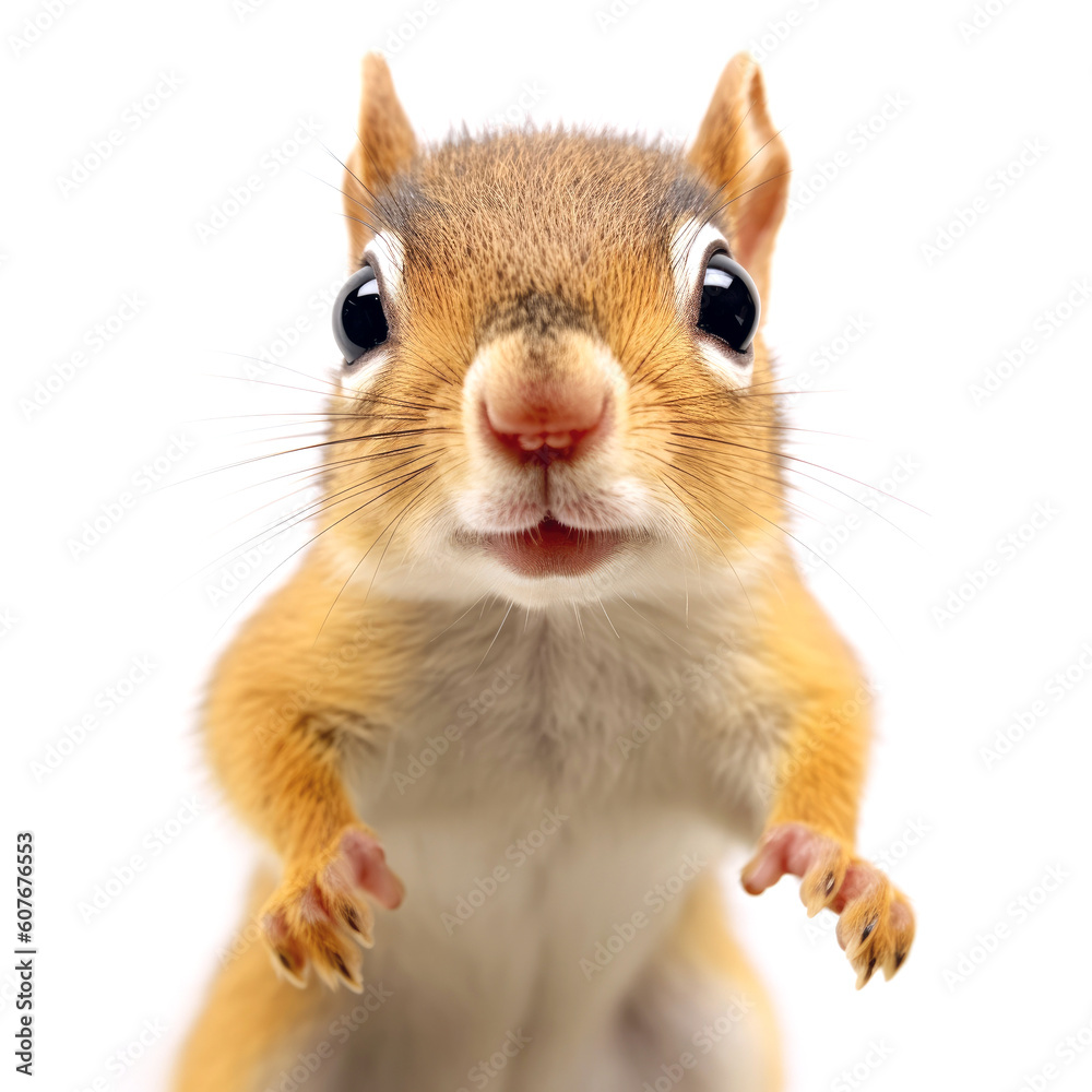 Cute baby Squirrel isolated on a white background. Generative AI Cute baby Squirrel isolated on a white background. Generative AI