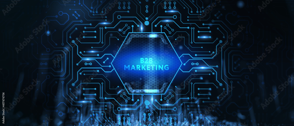Business, Technology, Internet and network concept. B2B Business company commerce technology marketing concept. . 3d illustration