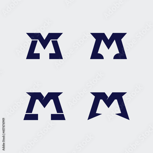M letter logo design vector identity icon sign