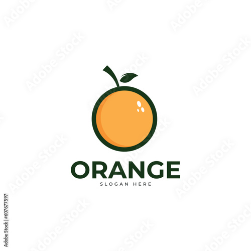 Vector orange logo in a modern flat style