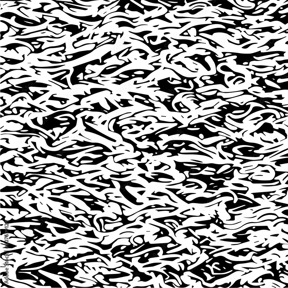 Abstract line motif vector. Black and white abstract lines