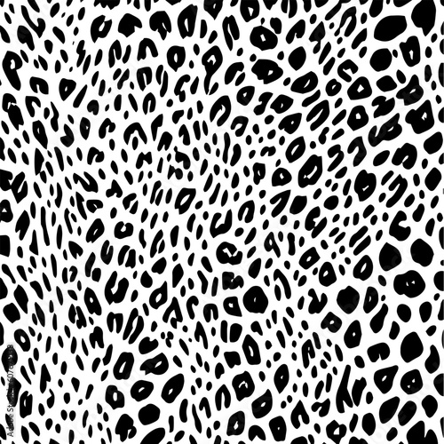 Black and white leopard skin texture. Animal skin pattern for fabric design and fashion
