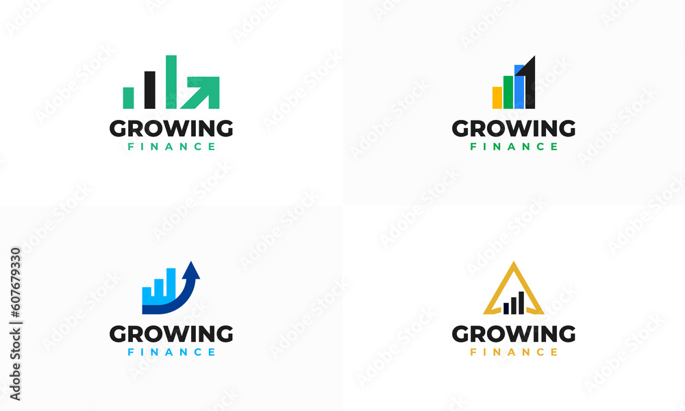 Set of Growing Finance Logo designs concept vector, Financial Advisors Logo Design Template Vector Icon