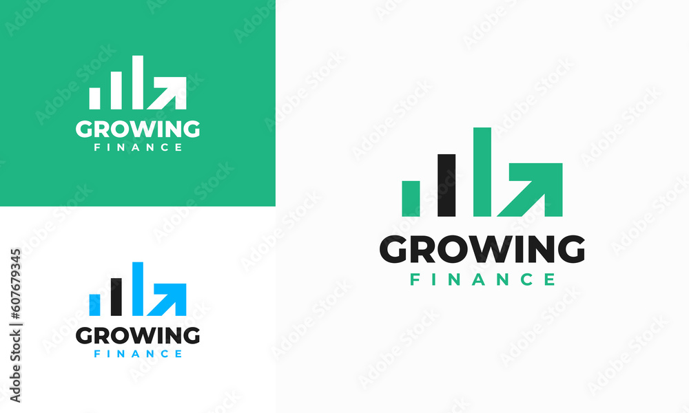 Growing Finance Logo designs concept vector, Financial Advisors Logo Design Template Vector Icon