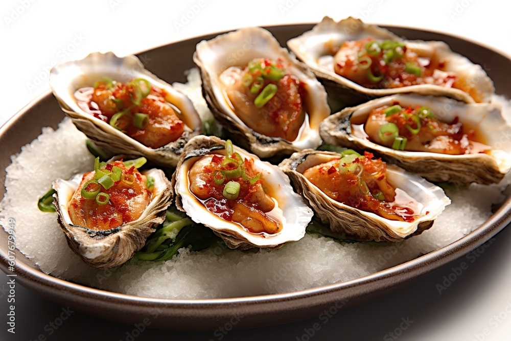 Steamed Oysters on The Half Shell Fresh Steamed Oysters on The Half Shell Fresh