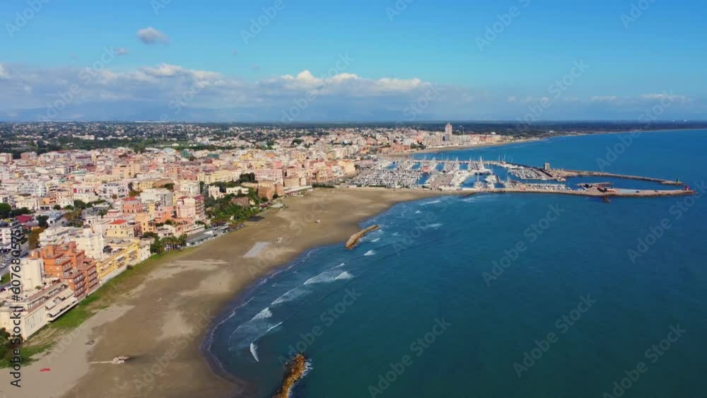 Nettuno old town, near Rome, Italy, Europe. Beach, sea, summer travel Nettuno old town, near Rome, Italy, Europe. Beach, sea, summer travel