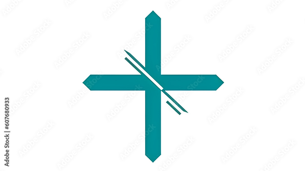Minimalist medical cross logo design, generative AI. Minimalist medical cross logo design, generative AI.