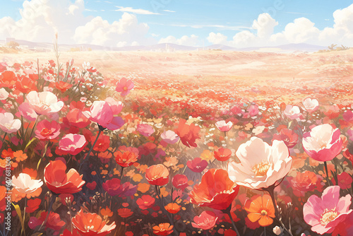 繊細で芸術的な自然系背景のイラスト(AI generated image)