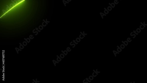 Neon glowing Green line motion animation
