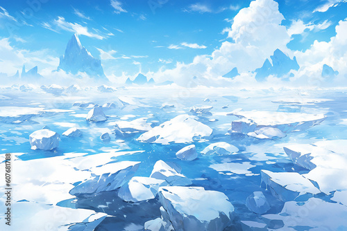 繊細で芸術的な自然系背景のイラスト(AI generated image)