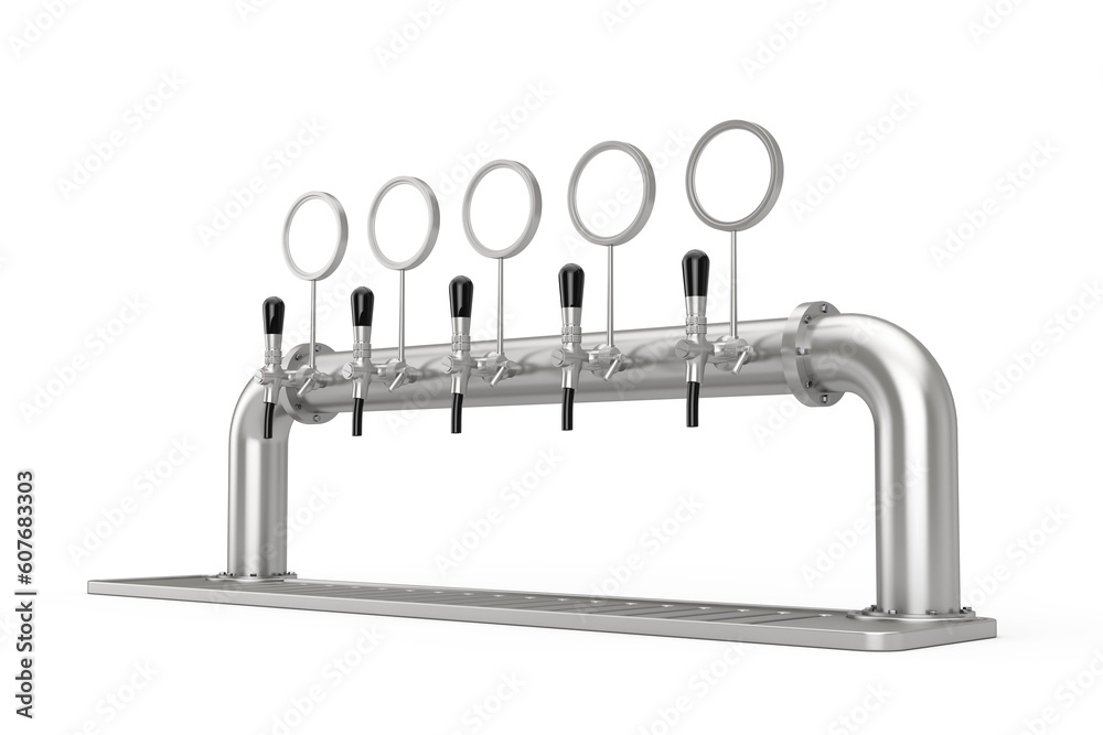 Row of Bar Beer Taps. 3d Rendering Row of Bar Beer Taps. 3d Rendering