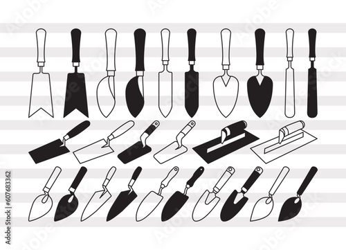 Trowel SVG, Trowel Silhouette, Masonry Trowel Svg, Bricklaying Trowel Svg, Cement Trowel Svg,  Trowel Bundle P0022 Trowel
