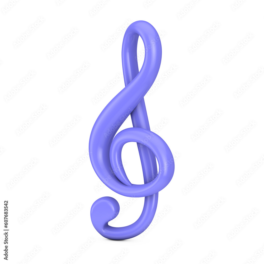 Cartoon Treble Clef Web Icon Sign. 3d Rendering Cartoon Treble Clef Web Icon Sign. 3d Rendering
