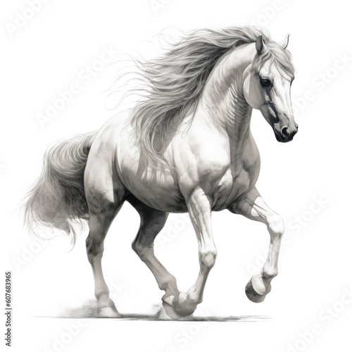 Koń, wygenerowane przez AI, ilustracja bez tła