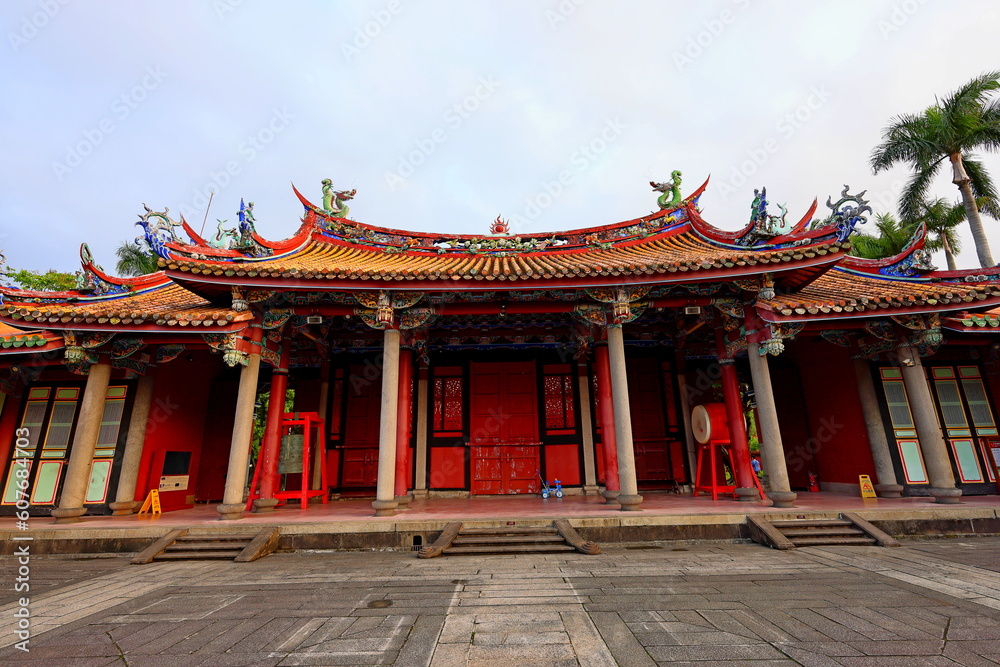 Taipei Confucius Temple, a Confucian temple featuring traditional architecture in Taipei, Taiwan.