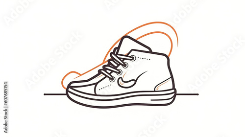 Modern designer men's sneaker logo, generative AI.