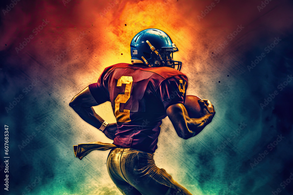 Fototapeta premium American Football Player created with Generative AI technology