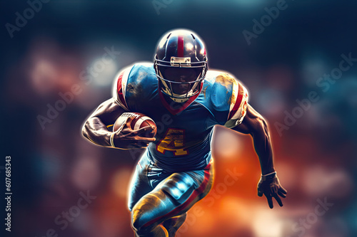 American Football Player created with Generative AI technology © Laughing Cat
