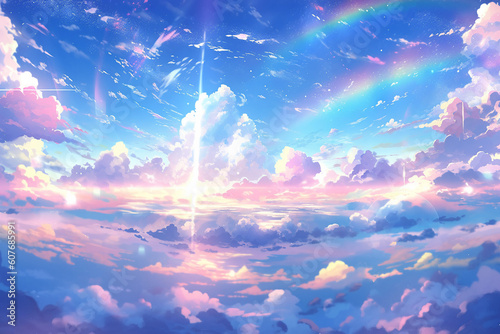 繊細で芸術的な自然系背景のイラスト(AI generated image)