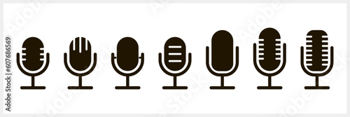 Stencil microphone icon Mic clipart Vector stock illustration EPS 10