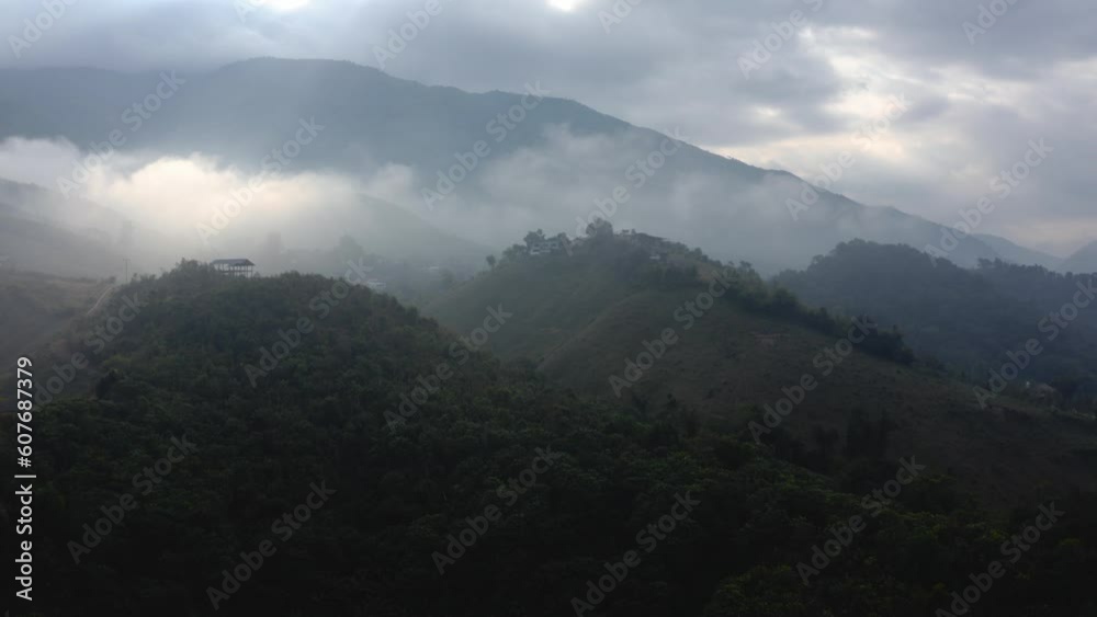 Aerial Drone Shot Of Magnificent Clouds View Over Sapan, Thailand Aerial Drone Shot Of Magnificent Clouds View Over Sapan, Thailand