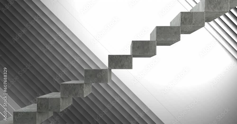 Animation of stairs over moving grey linear surface Animation of stairs over moving grey linear surface