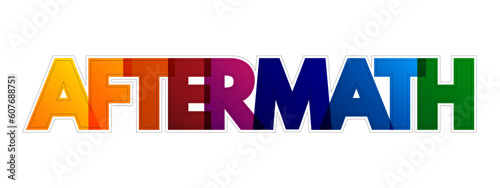 Aftermath colorful text quote, concept background