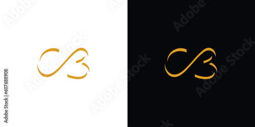 modern and unique handwritten letter CB initials logo design.