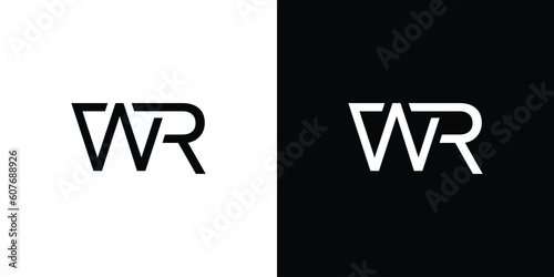 Modern and strong WR logo design