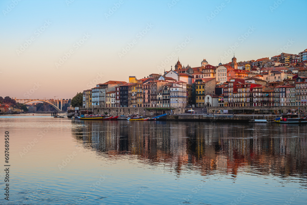 aerial view of Porto by Douro River, Portugal