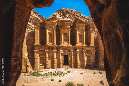 Ad Deir, The Monastery, located at petra in jodan photo