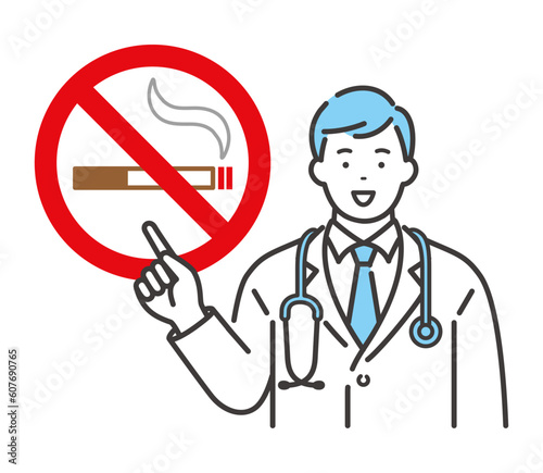 禁煙を勧める若い男性医師
