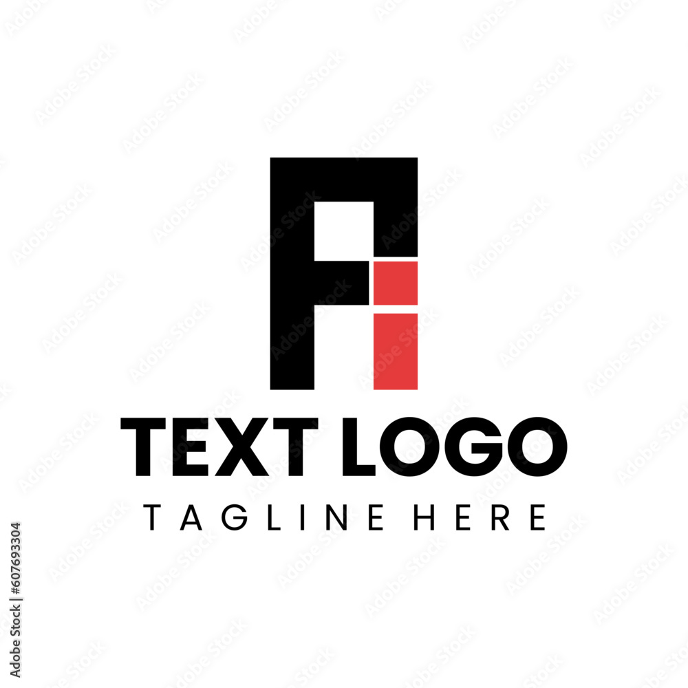 minimalist pi modern logo letter vector - obrazy, fototapety, plakaty 