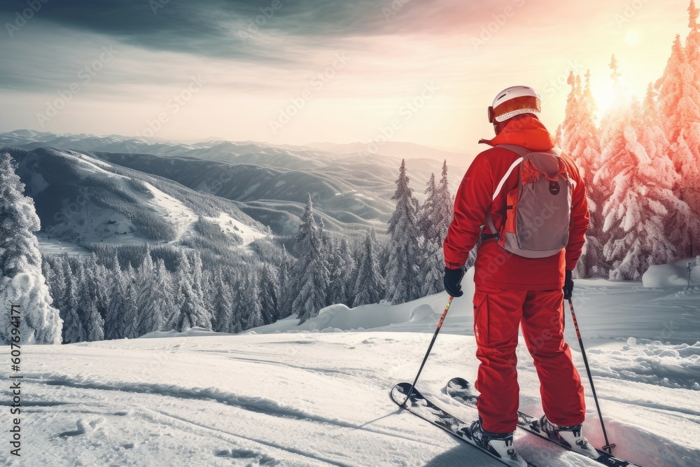 Person ski resort. Generate AI Person ski resort. Generate AI
