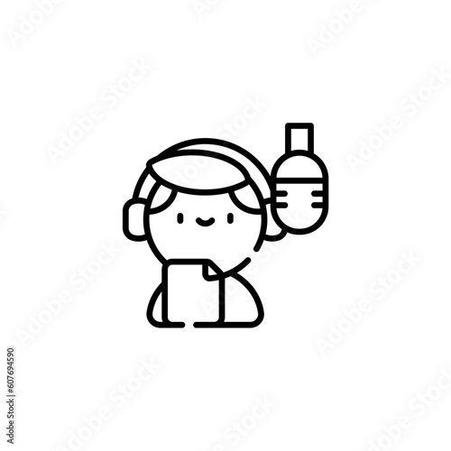 announcer male icon vector graphic with colors