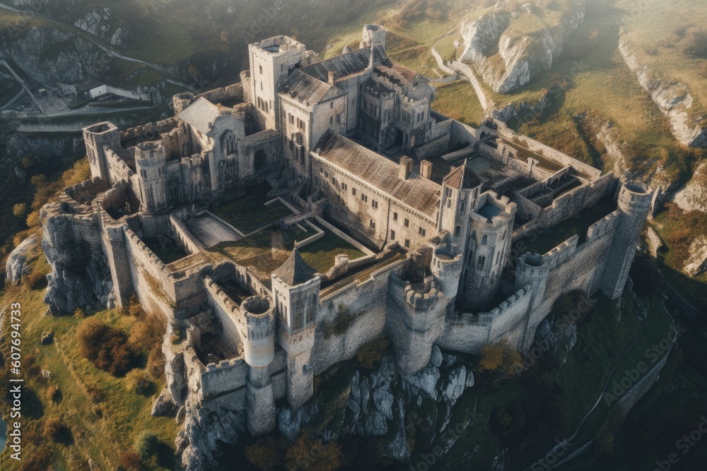 Medieval castle tower. Generate AI