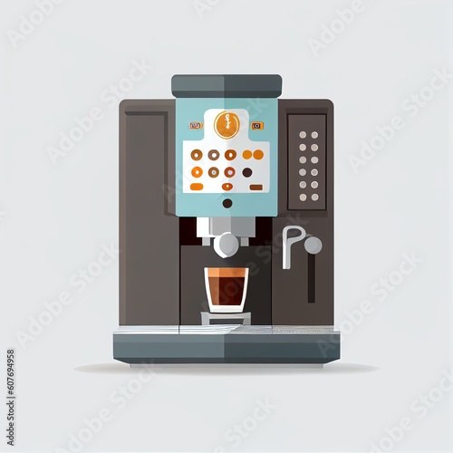 flat style coffee machine Generative AI