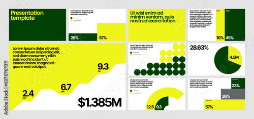 Corporate business presentation template. Elements of infographics use in presentation, flyer and corporate report. Dashboard template with big data visualization.