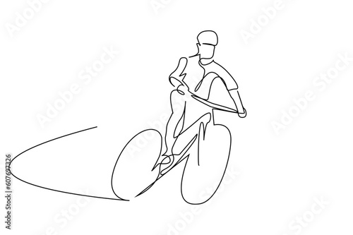 young person bike activity racing outside safe headrest lifestyle line art