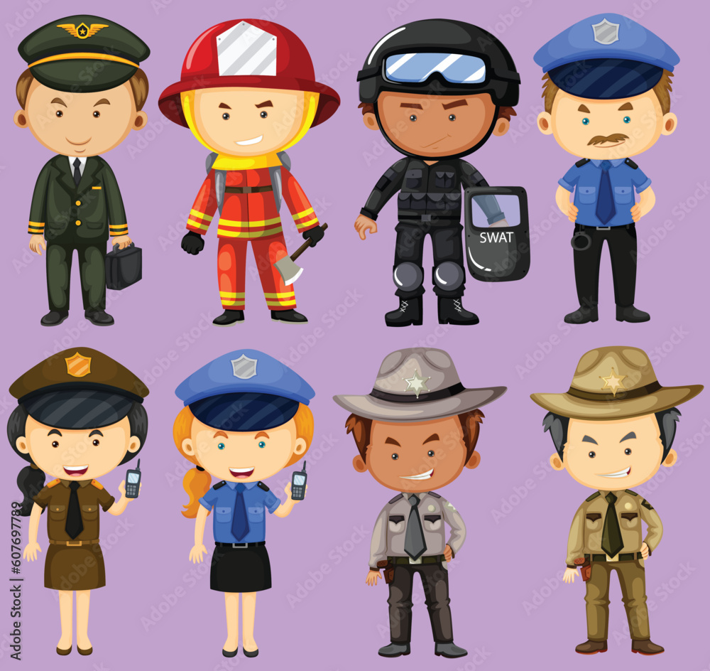 People in different job uniforms by the greatest graphics