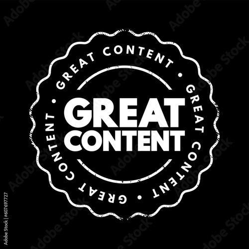 Great Content text stamp, concept background