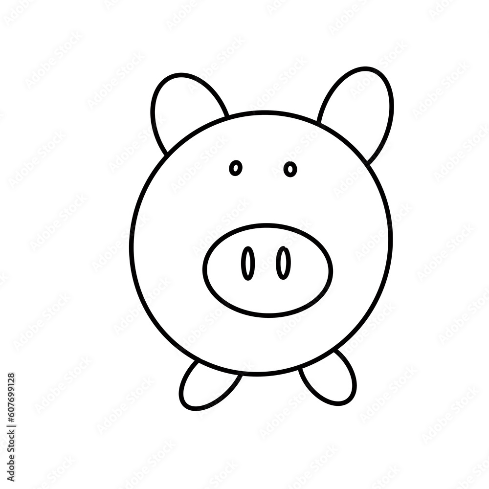 pig money financial hand drawn organic line pig money financial hand drawn organic line