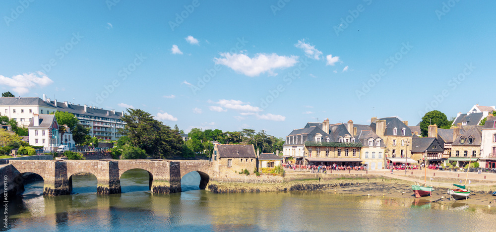 Naklejka premium St Goustan port- Auray village in France, Brittany region, Morbihan department