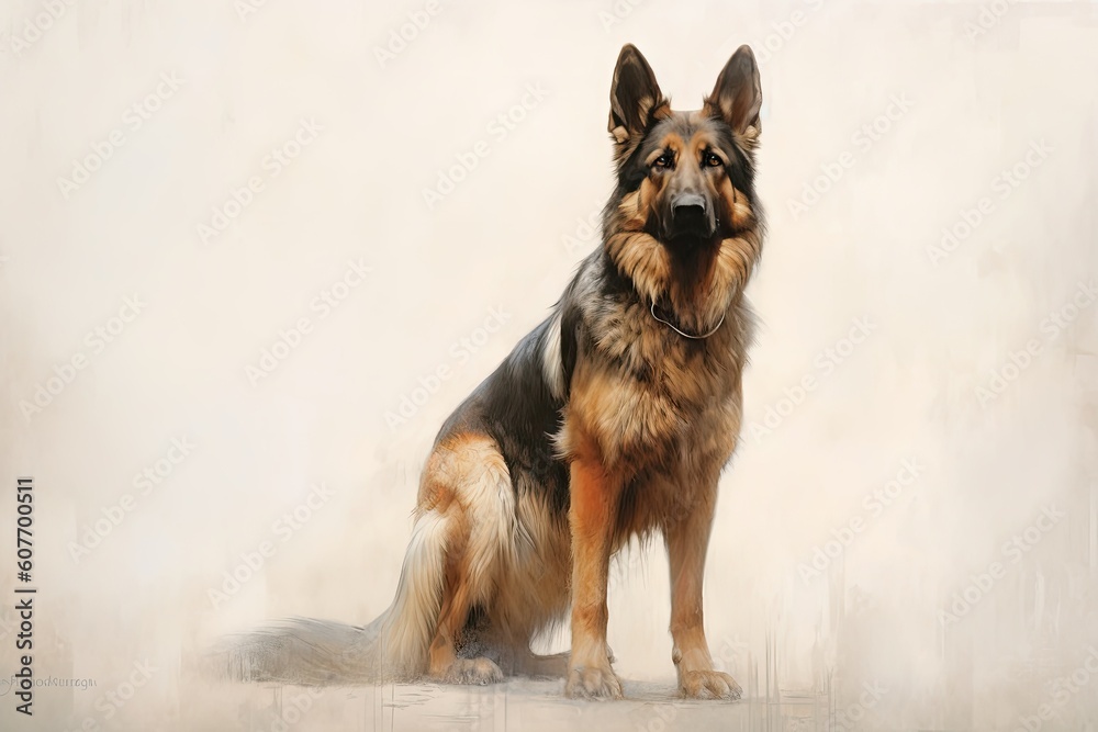 German Shepherd creative illustration - Generative AI German Shepherd creative illustration - Generative AI