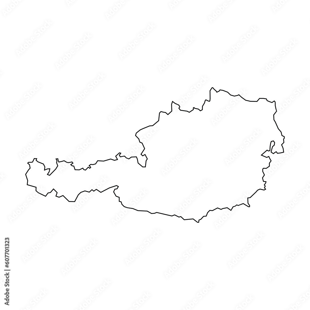 austria contour map background with states. austria contour map isolated on white background. Vector illustration