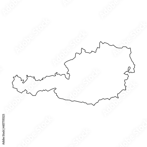austria contour map background with states. austria contour map isolated on white background. Vector illustration