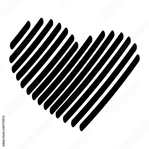 Black doodle heart. Scribble love sign icon. Template for t-shirt, card, invitation