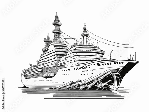 Ship in the sea icon 