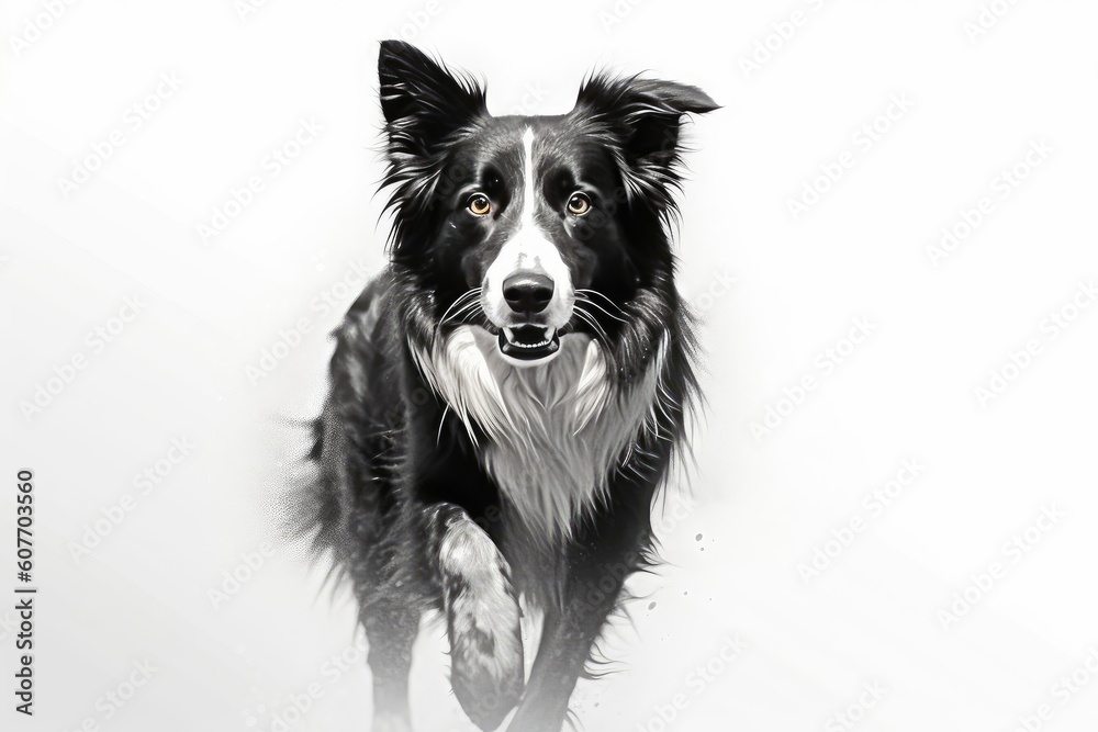 Fototapeta premium Border Collie dog creative illustration - Generative AI